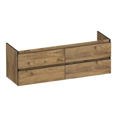 Brauer Joy Edge - Onderkast - 140 cm - met 4 Softclose Lades Greeploos en 2 Sifon Uitsparingen - Chateau