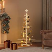 Kerstdecoratie kerstboom 125 cm massief grenenhout - thumbnail