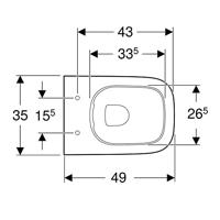 Geberit Smyle Wandcloset - verkort - 49cm - rimfree - diepspoel - keratect - wit 500.379.01.8 - thumbnail