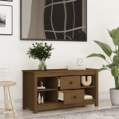 Tv-meubel 103x36,5x52 cm massief grenenhout honingbruin