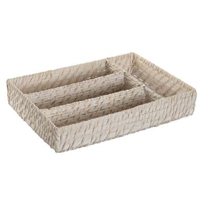 Bestekorganizer Home ESPRIT Wit Natuurlijk Bamboe 34 x 24 x 6 cm
