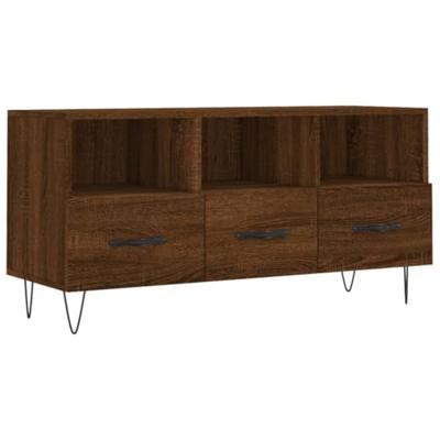 Tv-meubel 102x36x50 cm bewerkt hout bruin eikenkleur