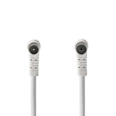 Nedis Coaxkabel | IEC (Coax) Male | IEC (Coax) Female | Vernikkeld | 120 dB | 75 Ohm | Viervoudig Afgeschermd | 5.00 m | Rond | PVC | Wit | Label -