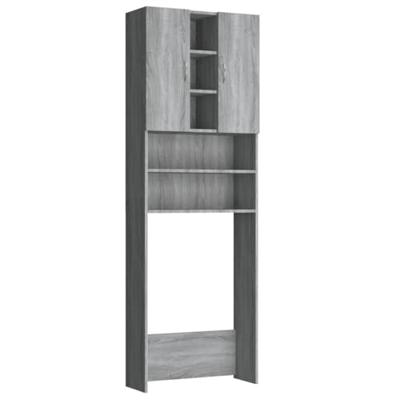 Wasmachinekast 64x25,5x190 cm grijs sonoma eikenkleurig