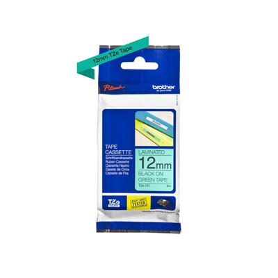 Labeltape Brother TZe, TZ TZe-731 PET Tapekleur: Groen Tekstkleur:Zwart 12 mm 8 m
