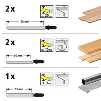 Wolfcraft Decoupeerzaagblad-Set | 12-delig | T-Schaft | 1 set - 2377000 - thumbnail