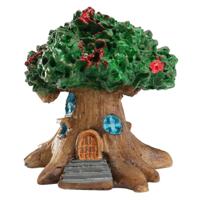 Micro landschap bloem pot decoratie vlezige cartoon bouw Toy Big Tree House hars decoratie (groen) - thumbnail