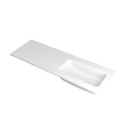 INK Faktor Wastafel Polystone Rechts met 1 Kraangat - 1400x450x15 mm - Mat Wit - thumbnail
