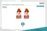 Digitus DK-1644-020-R-10 RJ45 Netwerkkabel, patchkabel CAT 6 S/FTP 2.00 m Rood Folie afscherming, Afscherming totaal, Afgeschermd, Halogeenvrij, Simplex, - thumbnail