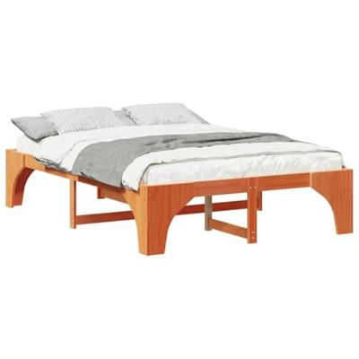 Bedframe met opslag Bruin 140 x 200 cm Massief grenenhout Bedframe met opslag Bruin 140 x 200 cm Massief grenenhout