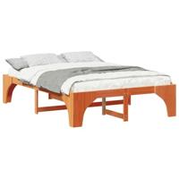 Bedframe met opslag Bruin 150 x 200 cm Massief grenenhout - thumbnail