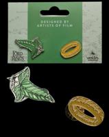 Lord of the Rings Collectors Pins 2-Pack Elfen Leaf & One Ring - thumbnail