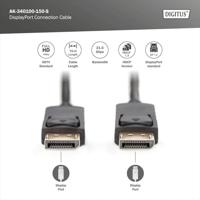 Digitus AK-340100-150-S DisplayPort-kabel DisplayPort Aansluitkabel DisplayPort-stekker, DisplayPort-stekker 15.00 m Zwart Rond, Afgeschermd (drievoudig) - thumbnail