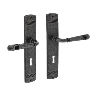 Deurkruk Emily op schild SL72 oud grijs