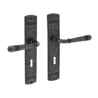 Deurkruk Emily op schild SL72 oud grijs - thumbnail