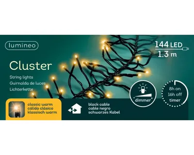 Clusterverlichting led 144 lampjes klassiek warm