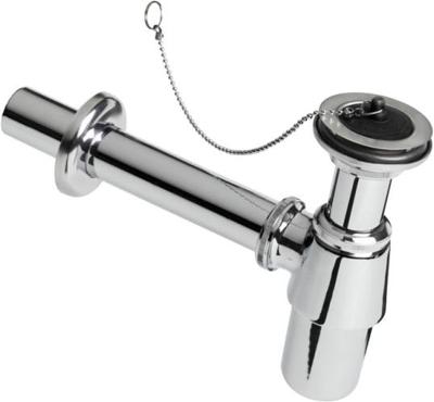 Plugbekersifon - muurbuis - rozet - rubber stop - Verchroomd - 1-1/4 x 32mm