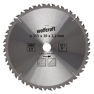 Wolfcraft HM Cirkelzaagblad | 28 td | Ø315 x 30 x 3,2mm | 1 stuk - 6742000 Wolfcraft HM Cirkelzaagblad | 28 td | Ø315 x 30 x 3,2mm | 1 stuk - 6742000