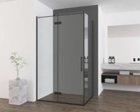 Saqu Grace zijwand incl. antikalk 90x210cm mat zwart - thumbnail