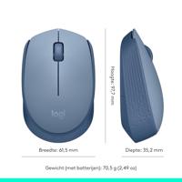 Logitech M171 Muis Radiografisch Optisch Blauw 3 Toetsen 1000 dpi - thumbnail