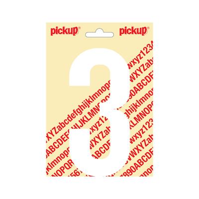 Plakcijfer Nobel 150mm wit 3