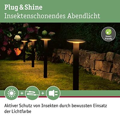 Paulmann P+S Poller Plate IP44 2200K 94723 Verlichtingssysteem Plug&Shine LED-tuinspot LED 7 W Goud Antraciet