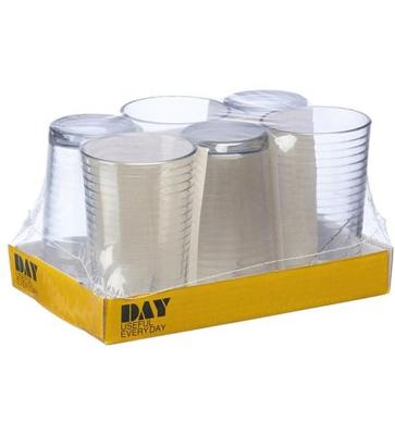 Drinkglas ribbel 22cl 6 stuks