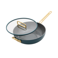 GreenPan™ Stanley Tucci™ Ceramic Nonstick 33cm Stanley Pan with Lid, Venetian Teal - thumbnail