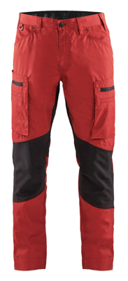 Blåkläder Service werkbroek met stretch 14591845 | Rood/Zwart | Maat 48 - 7330509498095
