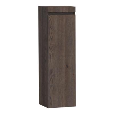 Brauer Joy - Hoge Kast - 120 cm - 1 Deur - Greeploos - Rechtsdraaiend - Lamellen Eiken Zwart