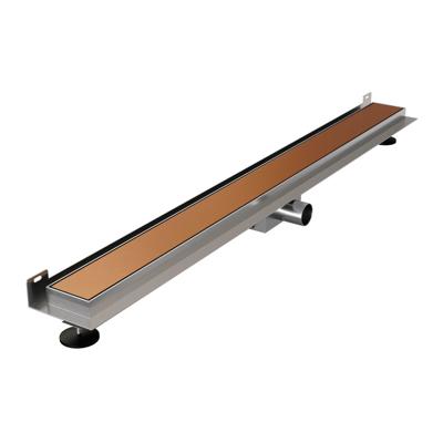 Multifunctionele koperen douchegoot met wandmontage 7 x 90 geborsteld PVD Multifunctionele koperen douchegoot met wandmontage 7 x 90 geborsteld PVD