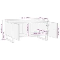 Salontafel 80x50x40 cm massief mangohout zwart - thumbnail