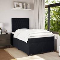 Boxspring met matras fluweel zwart 180x200 cm - thumbnail