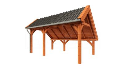 Trendhout Kapschuur de Hoeve XL 525x380 cm- Kapschuurdak- Onbehandeld lariks Douglas hout- Trendhout