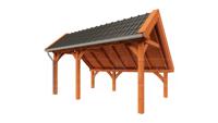 Trendhout Kapschuur de Hoeve XL 525x380 cm- Kapschuurdak- Onbehandeld lariks Douglas hout- Trendhout - thumbnail