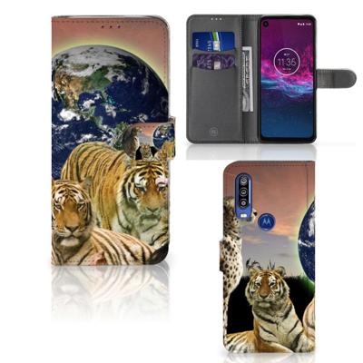 Motorola One Action | Telefoonhoesje | Met pasjeshouder | Roofdieren
