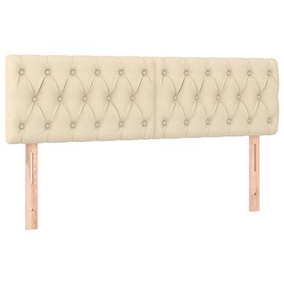 Boxspring met matras stof crèmekleurig 140x200 cm