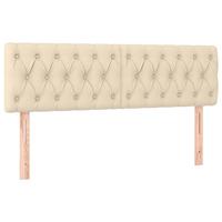 Boxspring met matras stof crèmekleurig 140x200 cm - thumbnail