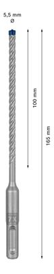 Bosch Accessoires Expert SDS plus-7X hamerboor 5,5 x 100 x 165 mm - 1 stuk(s) - 2608900066 Bosch Accessoires Expert SDS plus-7X hamerboor 5,5 x 100 x 165 mm - 1 stuk(s) - 2608900066