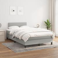 Boxspring met matras stof lichtgrijs 120x190 cm - thumbnail