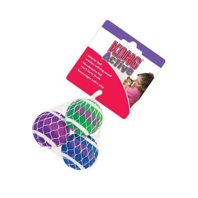 KONG KAT TENNISBALLEN MET BELLEN 4X4X4 CM 3 ST