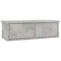 VidaXL Wandschap met lades 60x26x18,5 cm bewerkt hout betongrijs - thumbnail