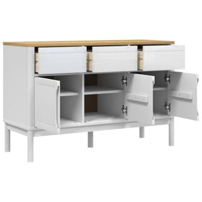 Dressoir FLORO 114x43x74 cm massief grenenhout wit