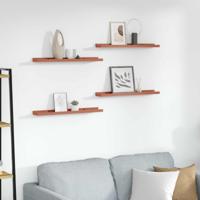 Wandplank met plank 4 pcs Rood 60 x 9 x 3 cm Bewerkt hout - thumbnail