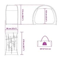 VidaXL Fietstent met dak met opslag groen 210 x 90 x 174 cm - thumbnail