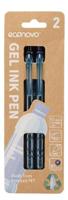 Econovo gelroller, 0,7 mm, blister van 2 stuks, zwart-blauw - thumbnail