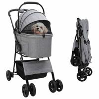Opvouwbare Huisdierenwagen Grijs 81 x 47 x 99 cm Oxford stof - thumbnail