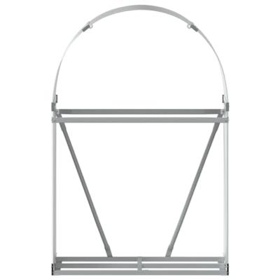 VidaXL Haardhoutopslag 80x45x120 cm gegalvaniseerd staal zilverkleurig