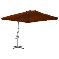 VidaXL Parasol met stalen paal 250x250x230 cm terracottakleurig - thumbnail