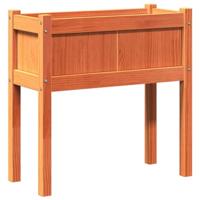 Plantenbakken met poten 2 st cm massief grenenhout wasbruin - thumbnail